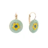 Orecchini monachella e disco con fiore Partenope - Multicolor