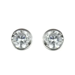 Orecchini tondi con zircone Pearl - Bianco
