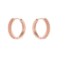 Orecchini veretta di cristalli Malibù - Oro rosa