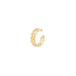 Orecchino Ear cuff mini cerchio a due linee scalari Rania - Oro