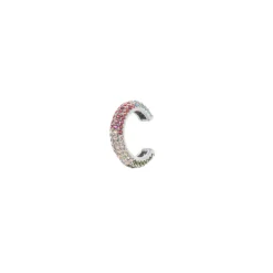 Orecchino Ear cuff a cerchietto cromatico Rania - Argento