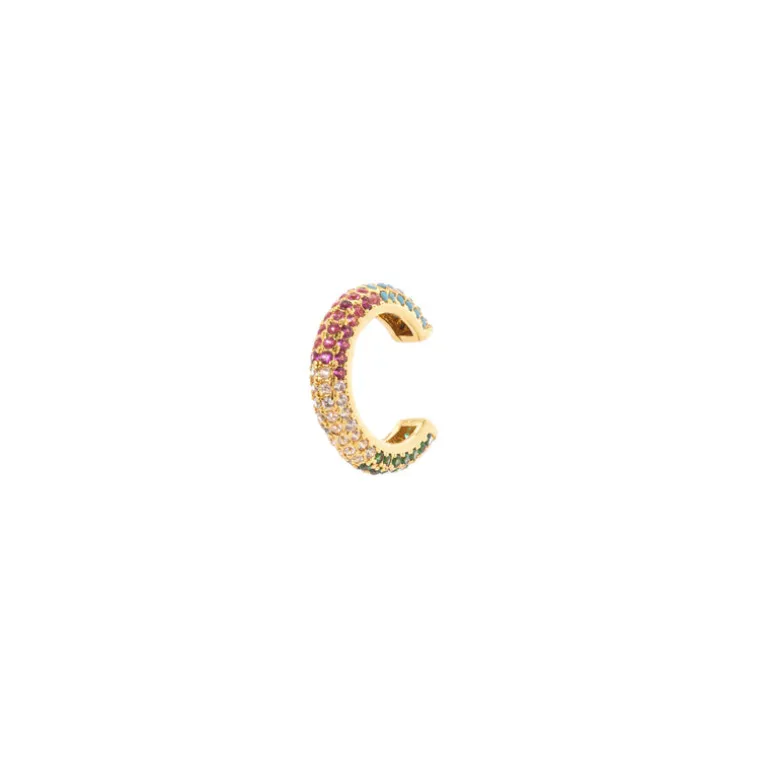 Orecchino Ear cuff a cerchietto cromatico Rania - Oro