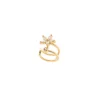 Orecchino Ear cuff a due fili e fiorellino Rania - Oro