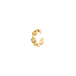 Orecchino Ear cuff a mini cerchio e anelli Rania - Oro