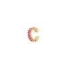 Orecchino Ear cuff cerchietto e fila di zirconi Rania - Rosso