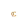 Orecchino Ear cuff cerchietto e zirconi geometrici Rania - Oro