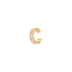 Orecchino Ear cuff cerchietto e fila di zirconi Rania - Bianco