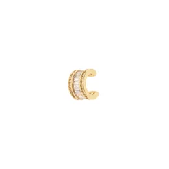 Orecchino Ear cuff cerchietto e zirconi geometrici Rania - Oro