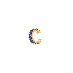 Orecchino Ear cuff cerchietto e fila di zirconi Rania - Blu