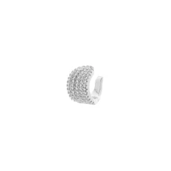 Orecchino Ear cuff cerchietto e fascia pavè Rania - Argento