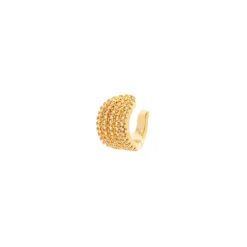 Orecchino Ear cuff cerchietto e fascia pavè Rania - Oro