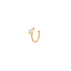 Orecchino Ear cuff mini cerchio a boule Rania - Oro