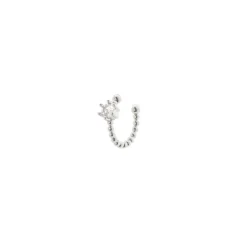 Orecchino Ear cuff mini cerchio a boule Rania - Argento