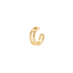 Orecchino Ear cuff mini cerchio doppia striscia Rania - Oro