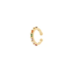 Orecchino Ear cuff mini cerchio e sezioni geometriche Rania - Oro