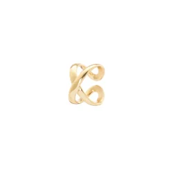 Orecchino Ear cuff mini cerchio a due fasce convesse Rania - Oro