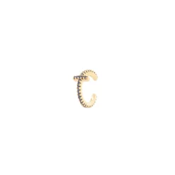 Orecchino Ear cuff mini cerchio e barretta trasversale Rania - Blu