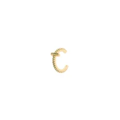 Orecchino Ear cuff mini cerchio e barretta trasversale Rania - Verde
