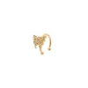 Orecchino Ear cuff mini cerchio filiforme e farfalla Rania - Oro