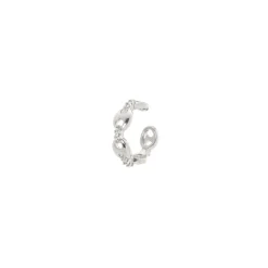 Orecchino Ear cuff mini cerchio maglie marinare Rania - Argento