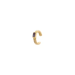 Orecchino Ear cuff mini cerchio a treccia Rania - Blu
