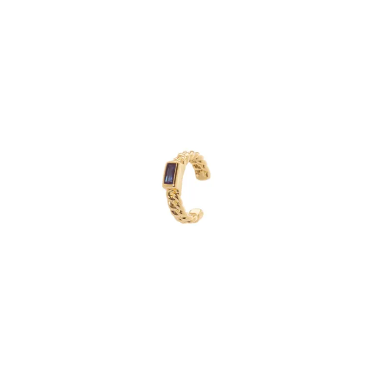 Orecchino Ear cuff mini cerchio a treccia Rania - Blu