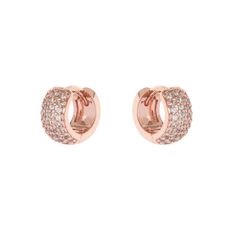 Piccoli orecchini a cerchio ampio Malibù - Oro rosa