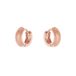 Piccoli orecchini a cerchio e granuli Malibù - Oro rosa