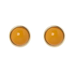 Piccoli orecchini con cabochon in cornice Chantal - Rosso