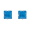 Piccoli orecchini con cristallo quadrato Sirens - Blu