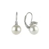 Piccoli orecchini con perla e zircone Pearl - Bianco