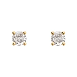 Piccoli orecchini punto luce Kristall - Oro e bianco