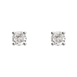 Piccoli orecchini punto luce Kristall - Rodio e bianco