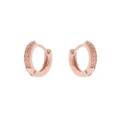 Piccoli orecchini veretta di cristalli Malibù - Oro rosa