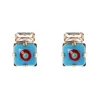 Piccoli orecchini zircone e cabochon Partenope - Turchese